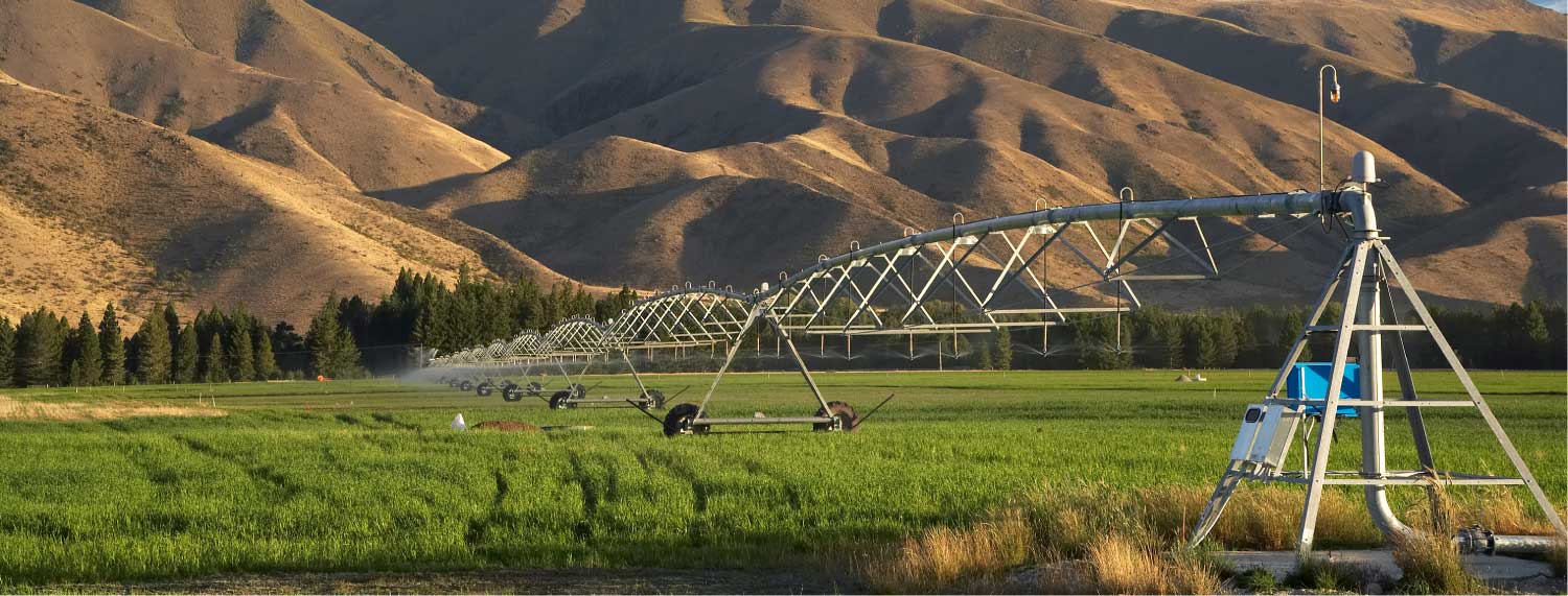 Irrigation systems in NZ farmland